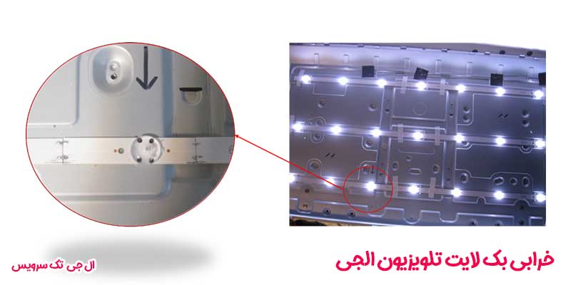 خرابی بک لایت تلویزیون الجی